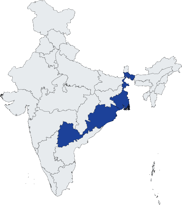 Map of India showing Anjali Elastomer business and plant locations